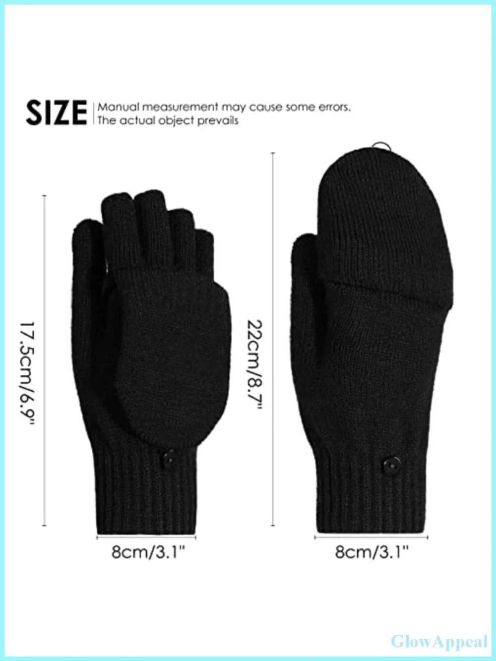 Convertible Flip Top Fingerless Gloves Mittens Warm Touchscreen Winter